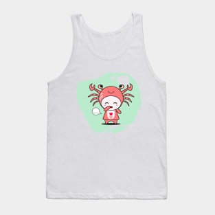 Cute Crab Character Tank Top